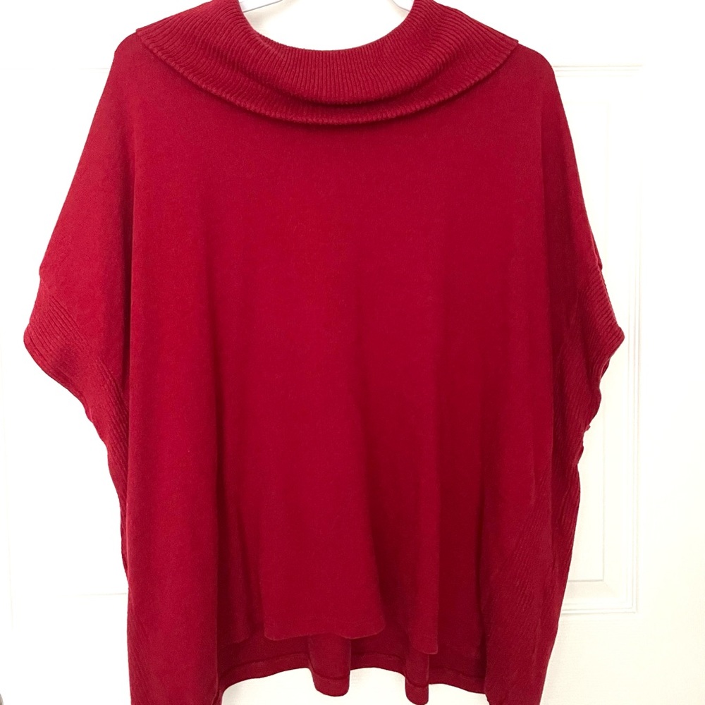 Banana republic poncho sweater red